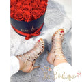Sandalo a rete con strass