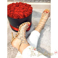 Sandalo a rete con strass