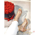 Sandalo a rete con strass