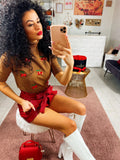 Short in ecopelle bordeaux
