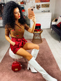 Short in ecopelle bordeaux