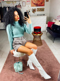 Short pied de poule con cintura