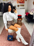 Short pied de poule con cintura