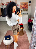 Short pied de poule con cintura