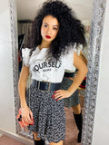 T-shirt Yourself manica bombata