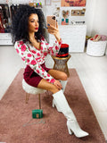 Top a fiorellini fuxia