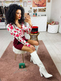 Top a fiorellini fuxia