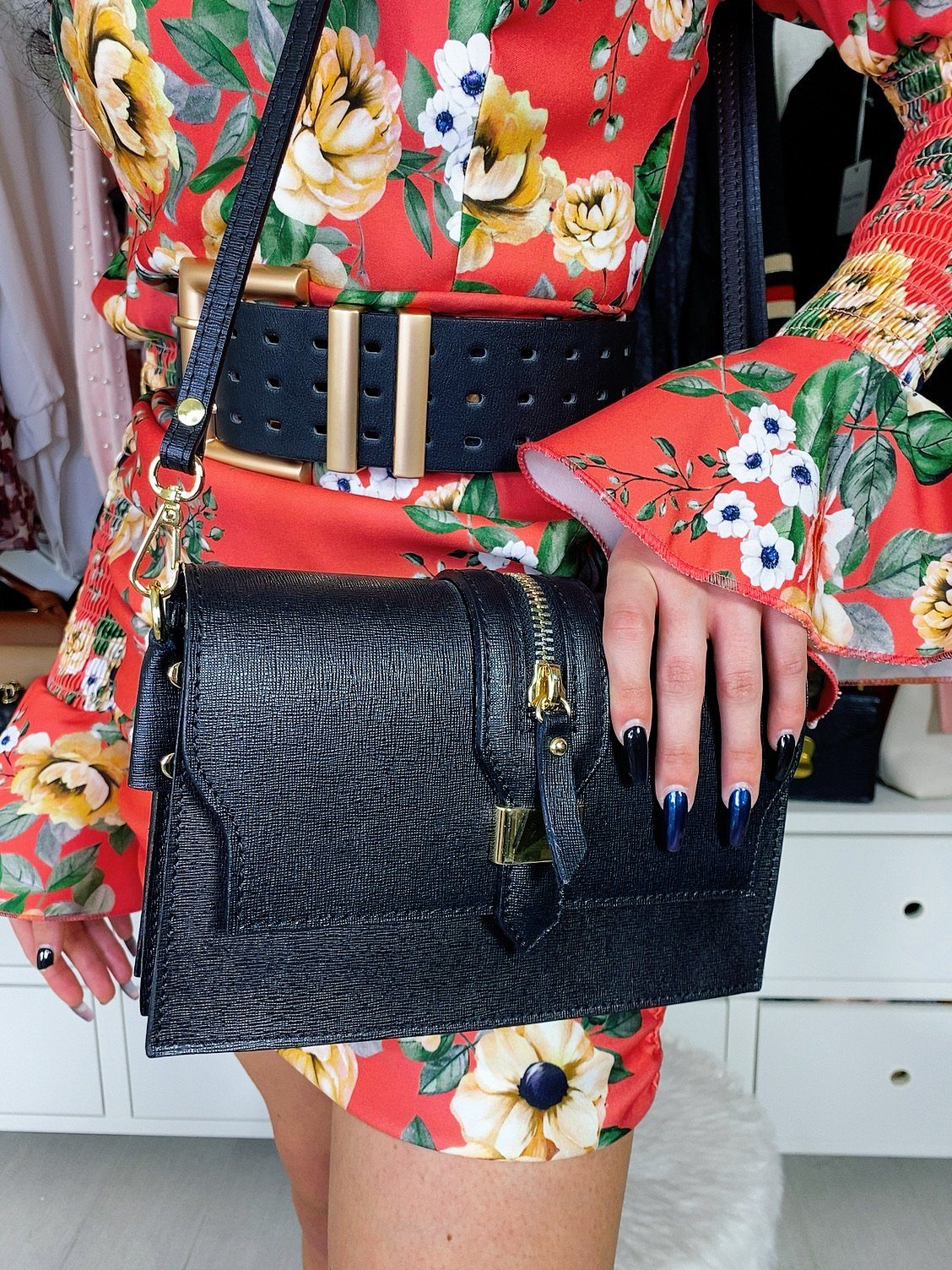 Tracolla black con zip
