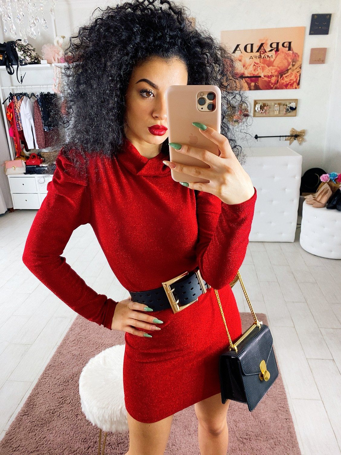 Tubino easy glitter rosso