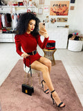 Tubino easy glitter rosso