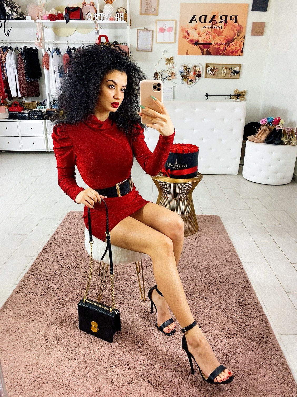 Tubino easy glitter rosso