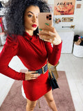 Tubino easy glitter rosso