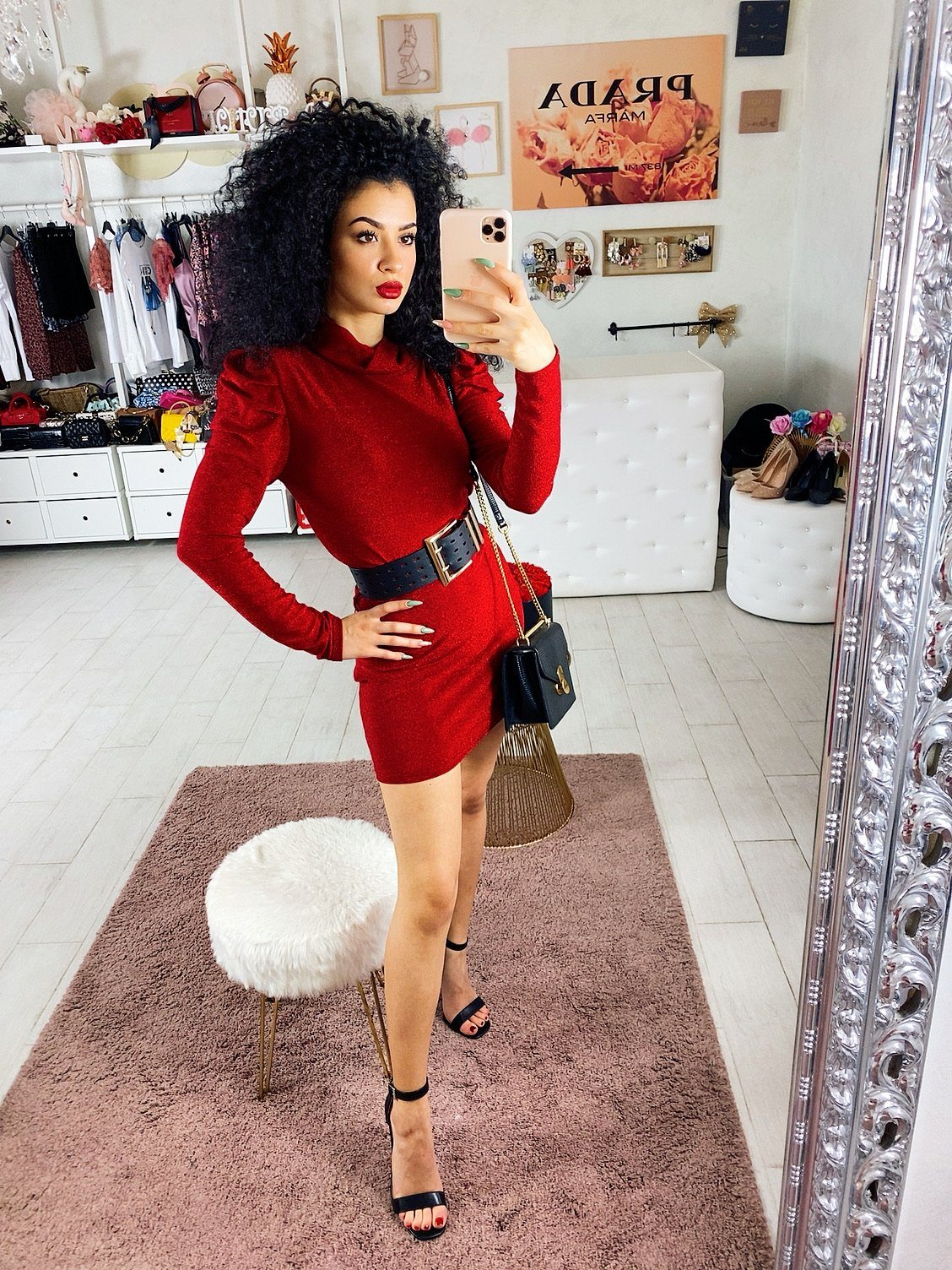 Tubino easy glitter rosso