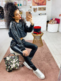 Tuta due pezzi con borchie argento