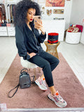 Tuta due pezzi con zip