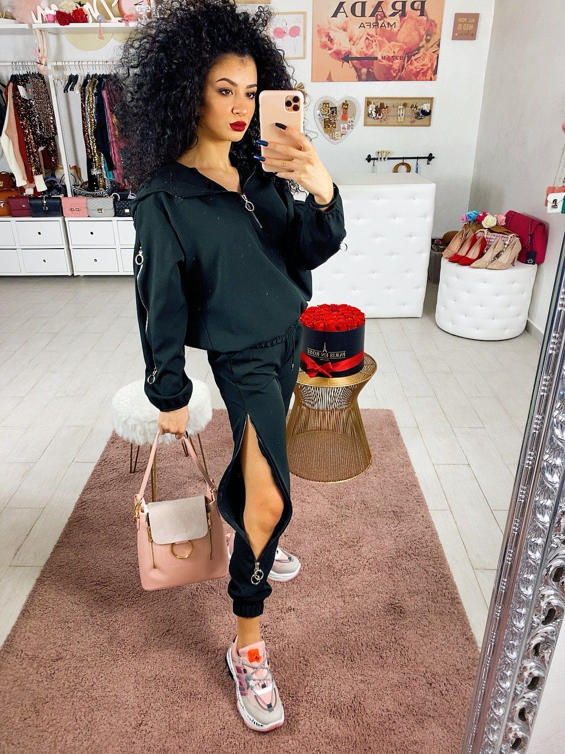Tuta due pezzi con zip