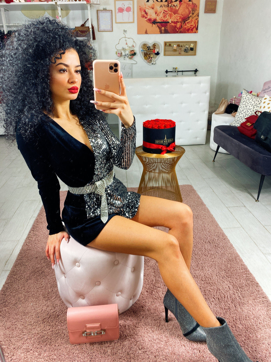 Tutina in velluto con paillettes